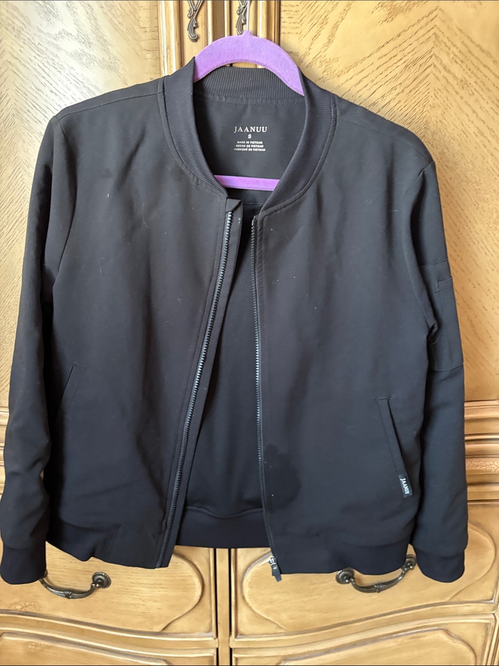 Jaanuu Black Zip-Front Bomber Jacket